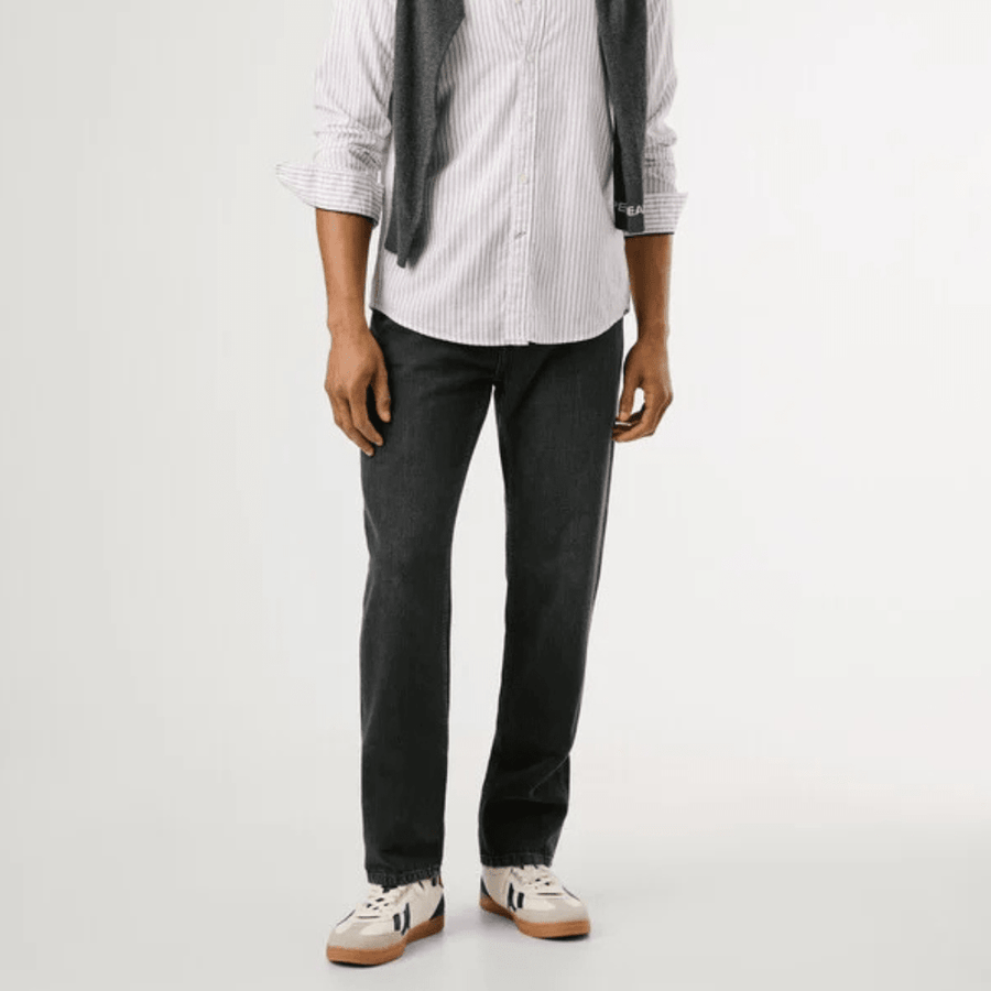 pepejeans straight fit mid-rise jeans - byron